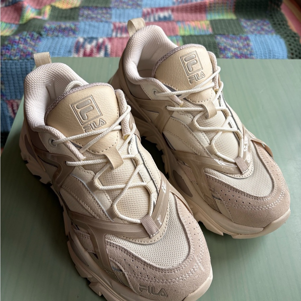 Fila Cream and Tan Sneakers